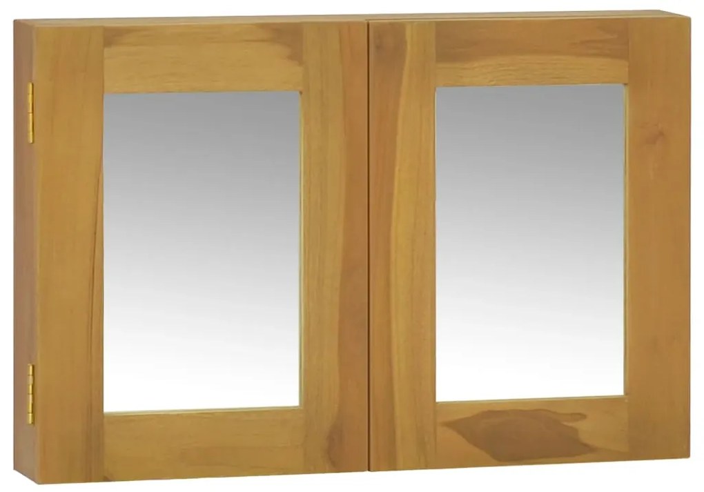 vidaXL Ντουλάπι Καθρέφτη 60 x 10 x 40 εκ. από Μασίφ Ξύλο Teak