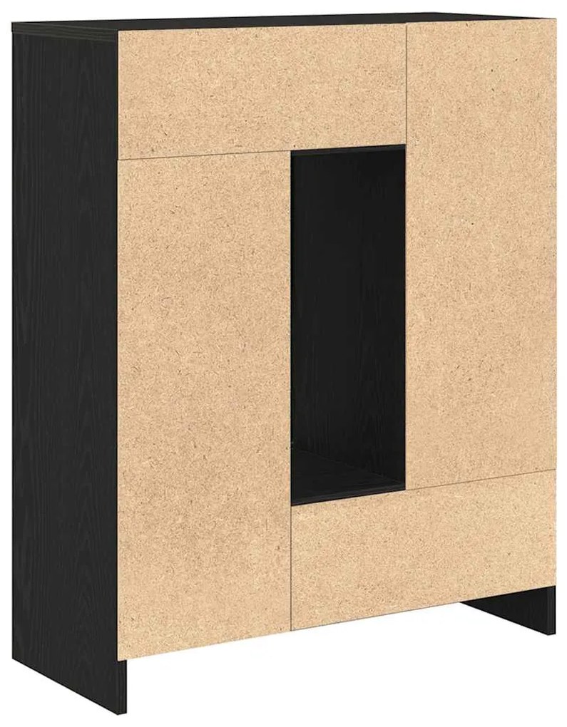 Συρταριέρα με Συρτάρια και Πόρτες Μαύρη βελανιδιά 73x31x90 εκ 861851