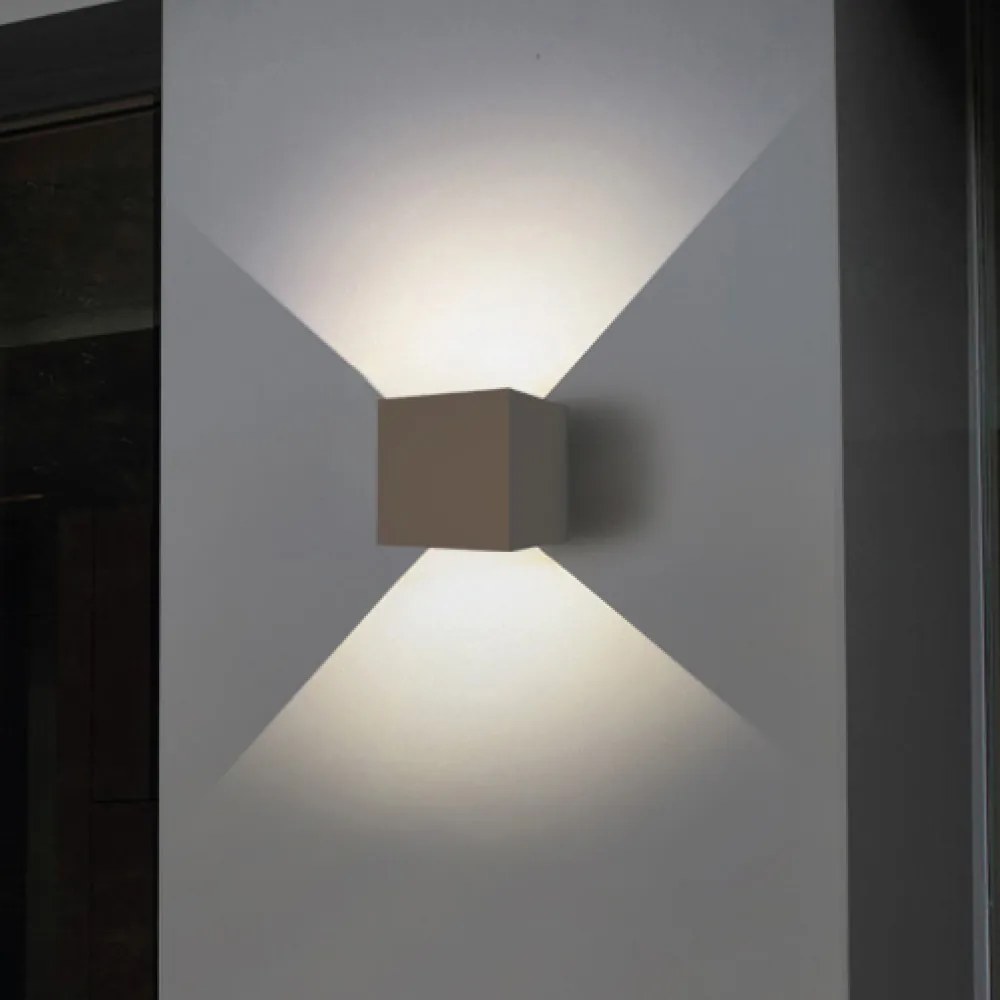 Απλίκα Τοίχου Emerald LED 10W 3000K Outdoor Wall Lamp Grey D:9,9cmx9,9cm (80203131) - 80203131 - 1.5W - 20W - 80203131