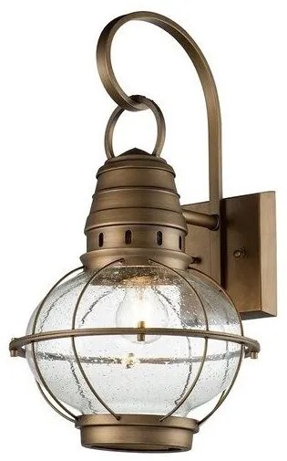 Φανάρι Απλίκα Φωτιστικό Τοίχου 1xE27 IP44 51cm Bridgepoint Elstead Lighting-KL-BRIDGEPOINT-L-NBR-Ορείχαλκος KL-BRIDGEPOINT-L-NBR
