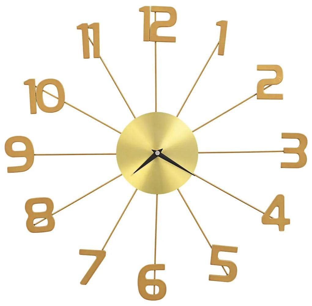 vidaXL Ρολόι Τοίχου Χρυσό 50 εκ. Μεταλλικό