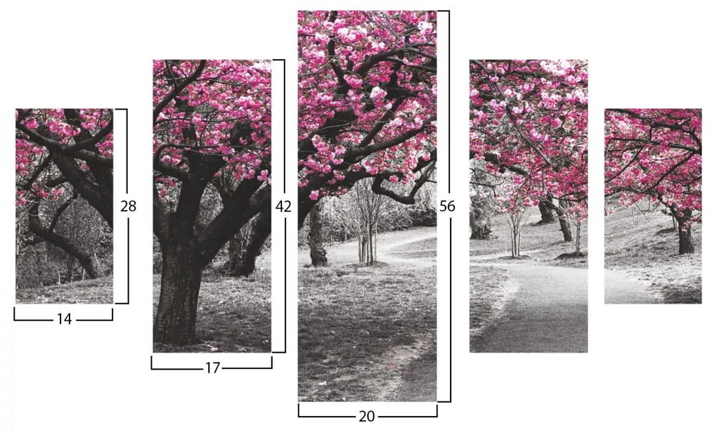 ΠΙΝΑΚΑΣ ΠΕΝΤΑΠΤΥΧΟ MDF BLOOMING TREE 82Χ56x3  HM7207.04