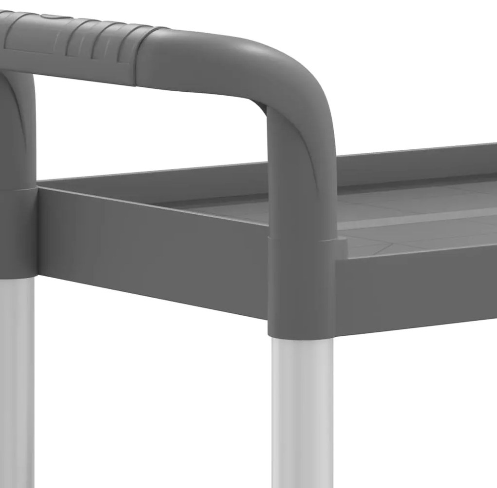 vidaXL Τροχήλατη Βάση 3 Επιπέδων Γκρι 77 x 34 x 72 εκ. από Αλουμίνιο