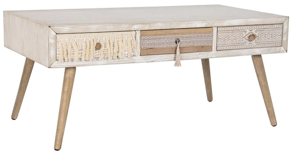 Τραπεζάκι Καφέ DKD Home Decor Έλατο βαμβάκι (110 x 60 x 50 cm)