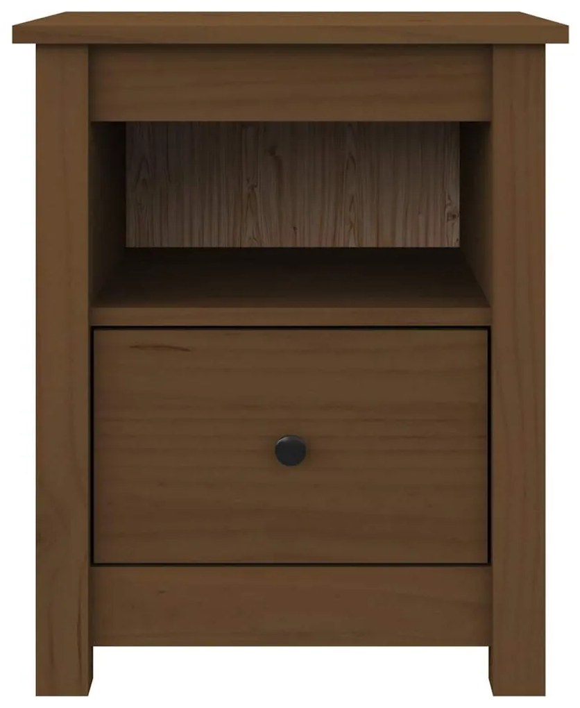 vidaXL Κομοδίνα 2 τεμ. Μελί 40 x 35 x 49 εκ. από Μασίφ Ξύλο Πεύκου