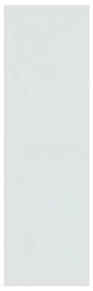 Ραφιέρα Τοίχου Γυαλ. Λευκή 85x16x52,5 εκ. Επεξεργασμένο Ξύλο - Λευκό