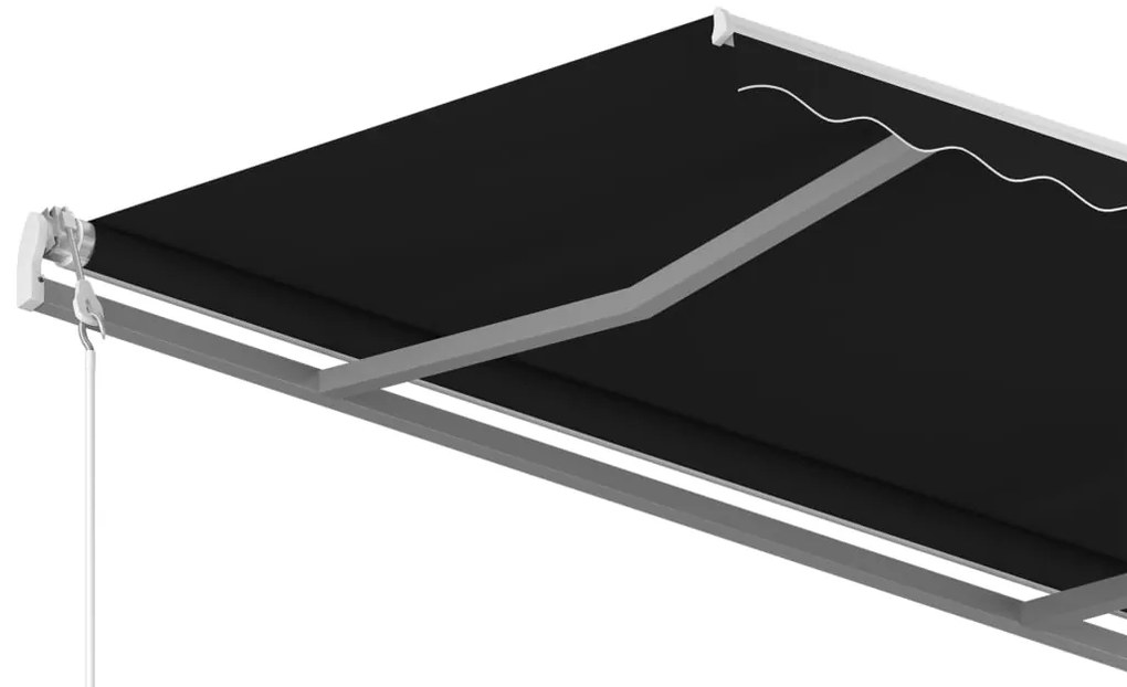 vidaXL Τέντα Συρόμενη Χειροκίνητη με Στύλους Ανθρακί 4 x 3,5 μ.