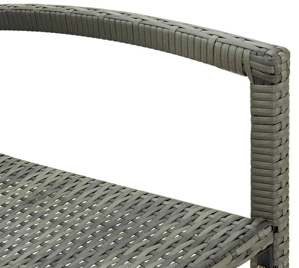 vidaXL Σκαμπό Μπαρ 2 τεμ. Γκρι από Συνθετικό Ρατάν