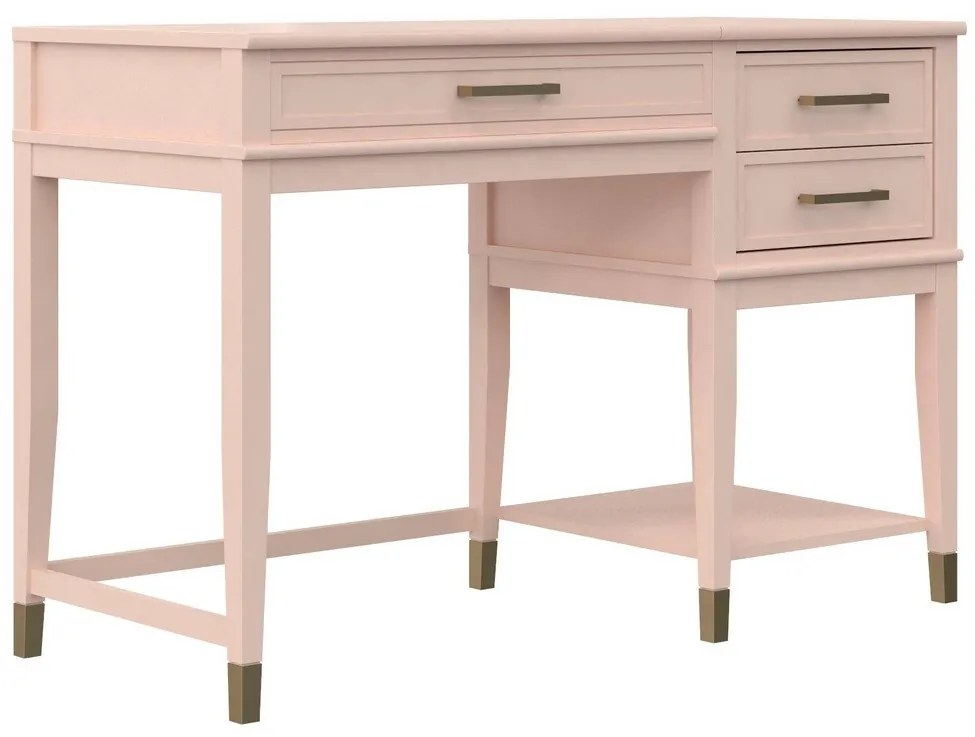 Τραπέζι γραφείου CosmoLiving by Cosmopolitan A102, Με συρτάρια, Αριθμός συρταριών: 2, 77x116x50cm, 35 kg, Ανοιχτό ροζ | Epipla1.gr