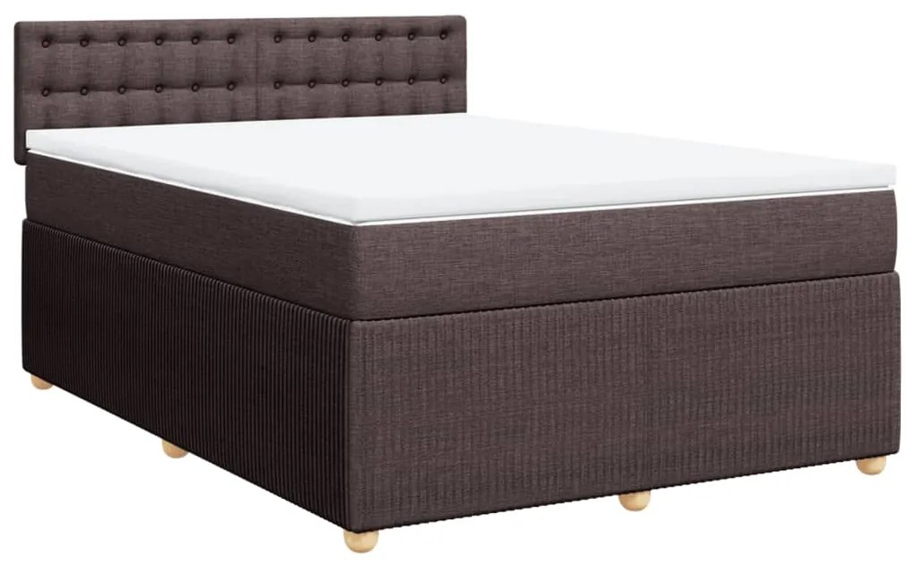 ΚΡΕΒΑΤΙ BOXSPRING ΜΕ ΣΤΡΩΜΑ ΣΚΟΥΡΟ ΚΑΦΕ 140X200 ΕΚ ΥΦΑΣΜΑΤΙΝΟ 3289796