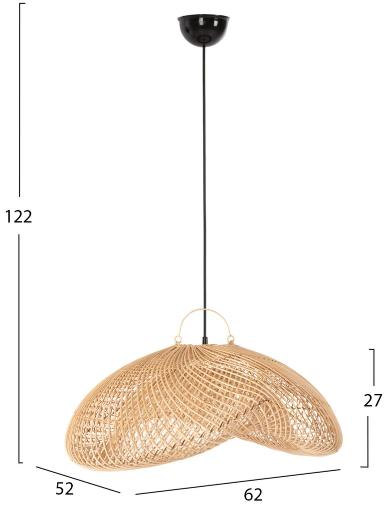 ΦΩΤΙΣΤΙΚΟ ΟΡΟΦΗΣ ΚΡΕΜΑΣΤΟ HM7862 RATTAN ΣΕ ΦΥΣΙΚΟ ΧΡΩΜΑ 62x52x27-35Υεκ. - 0535065 - HM7862