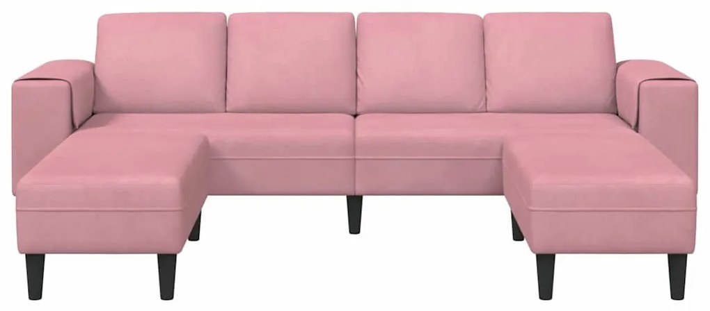 vidaXL Σετ Καναπέ 3 pcs Ροζ Βελούδο