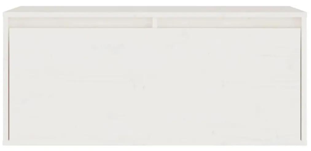Ντουλάπι Τοίχου Λευκό 80 x 30 x 35 εκ. από Μασίφ Ξύλο Πεύκου - Λευκό