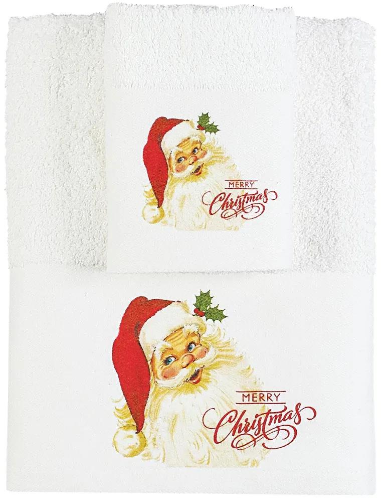 Σετ Πετσέτες Χριστουγεννιάτικες CR-5 Λευκό 1x(30x50) + 1x(50x90) - Borea Home