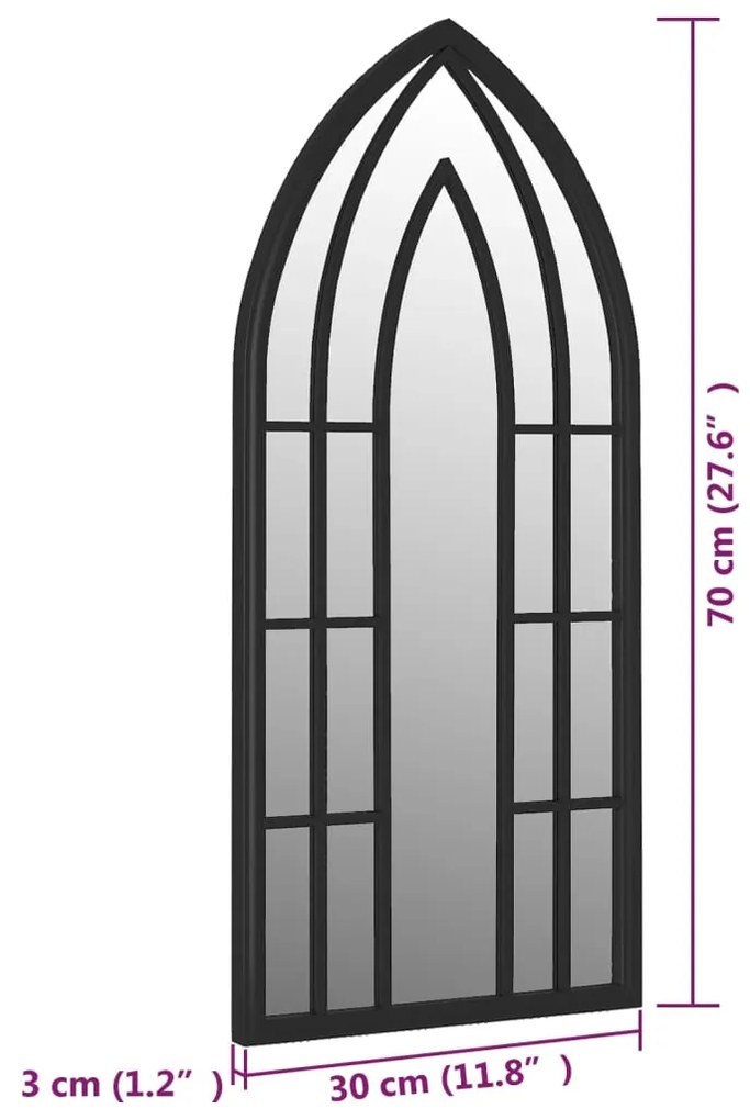 ΚΑΘΡΕΦΤΗΣ ΚΗΠΟΥ ΓΙΑ ΕΞ. ΧΩΡΟΥΣ ΜΑΥΡΟΣ 70 X 30 ΕΚ. ΑΠΟ ΣΙΔΕΡΟ 318356
