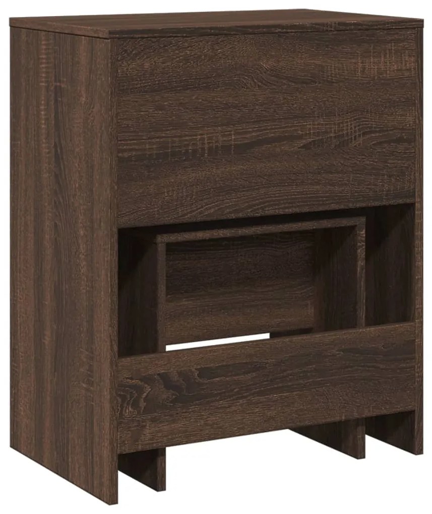 vidaXL Μπουντουάρ με Καθρέφτη Καφέ Δρυς 60x40x113,5 εκ.