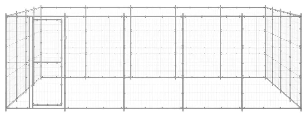 vidaXL Κλουβί Σκύλου Εξωτερικού Χώρου 24,2 μ² από Γαλβανισμένο Χάλυβα