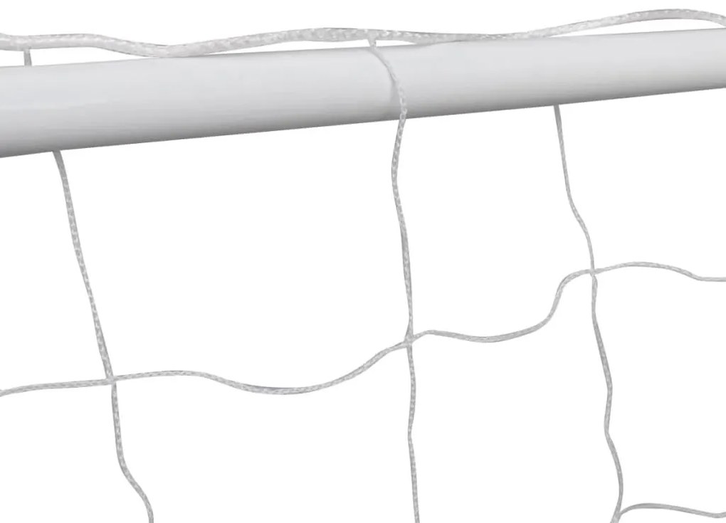 Τέρματα Ποδοσφαίρου 2 τεμ Λευκά 182x61x122 εκ Ατσάλινα + Δίχτυα - Λευκό