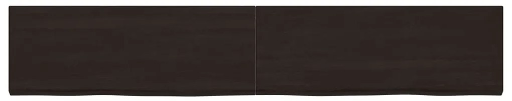vidaXL Ράφι Τοίχου Σκούρο Καφέ 220x40x(2-4) εκ. Επεξ. Μασίφ Ξύλο Δρυός