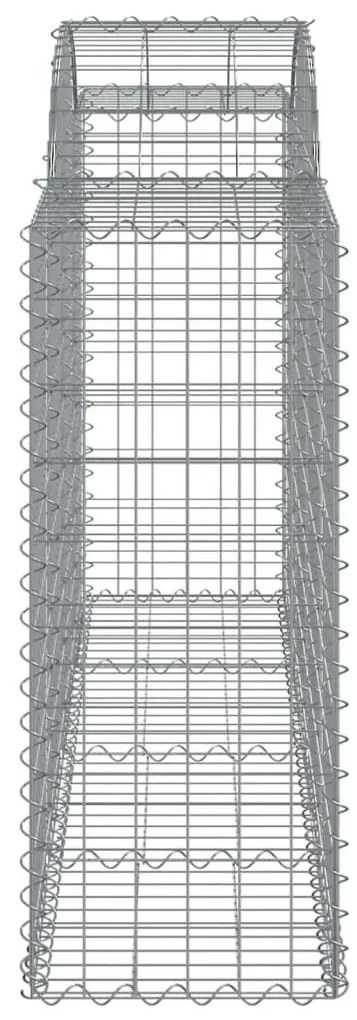 Συρματοκιβώτια Τοξωτά 2 τεμ. 200x50x100/120 εκ. Γαλβαν. Ατσάλι - Ασήμι