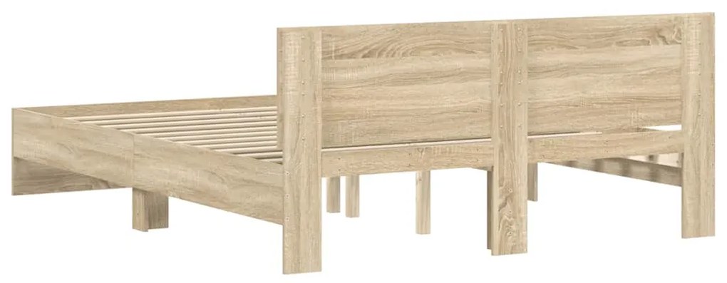 vidaXL Πλαίσιο Κρεβατιού με Κεφαλάρι Sonoma Δρυς 140x200 εκ.