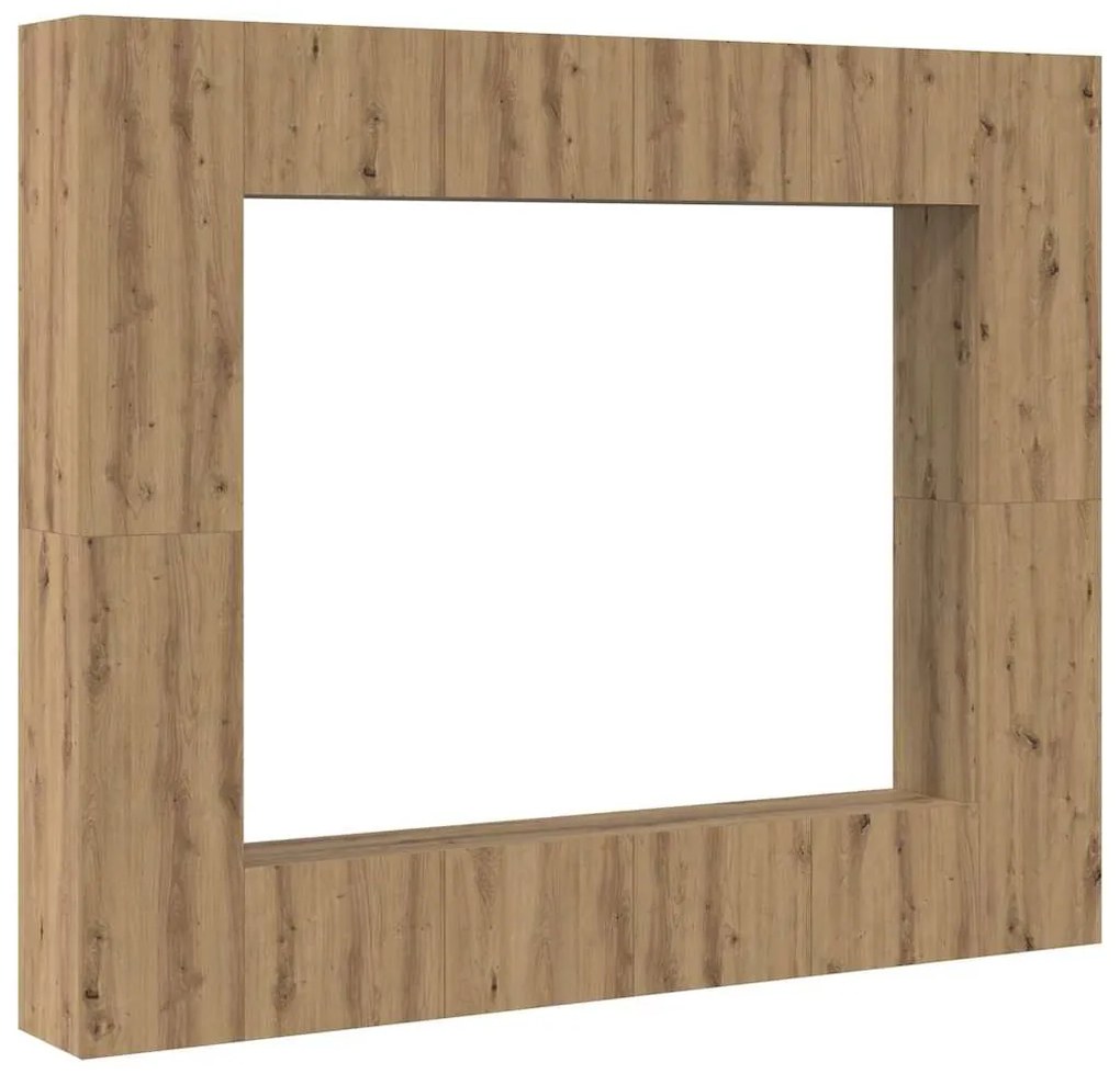vidaXL Ντουλάπι TV 8 pcs Καφέ 221 x 30 x 180 εκ. Επεξεργασμένο ξύλο
