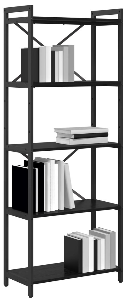 vidaXL Βιβλιοθήκη Μαύρη δρυς 60 x 30 x 153 εκ Επεξεργασμένο ξύλο