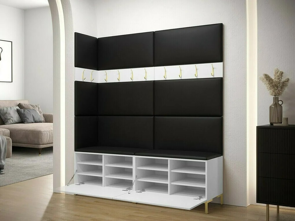 Σετ διαδρόμου Hartford F104, 196x168x46cm, Craft δρυς, Κόκκινο, Πλαστικοποιημένη μοριοσανίδα, Ταπισερί, Τοίχου, Εντοιχισμένη | Epipla1.gr