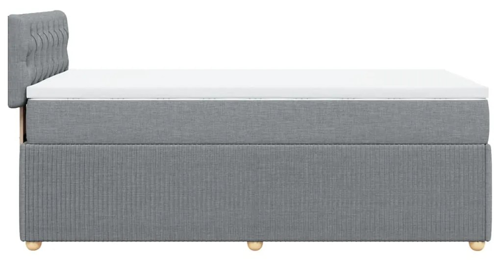 ΚΡΕΒΑΤΙ BOXSPRING ΜΕ ΣΤΡΩΜΑ ΑΝΟΙΧΤΟ ΓΚΡΙ 90X190 ΕΚ. ΥΦΑΣΜΑΤΙΝΟ 3289618