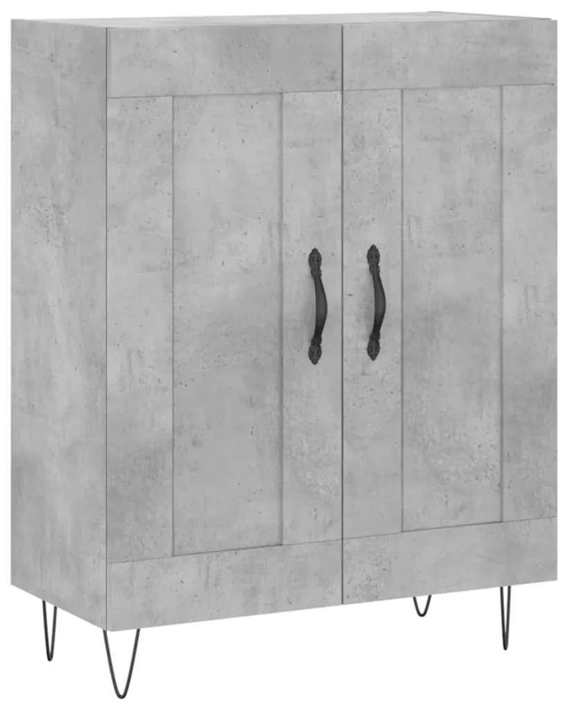 vidaXL Ντουλάπι Γκρι Σκυροδέματος 69,5x34x180 εκ. Επεξεργασμένο Ξύλο