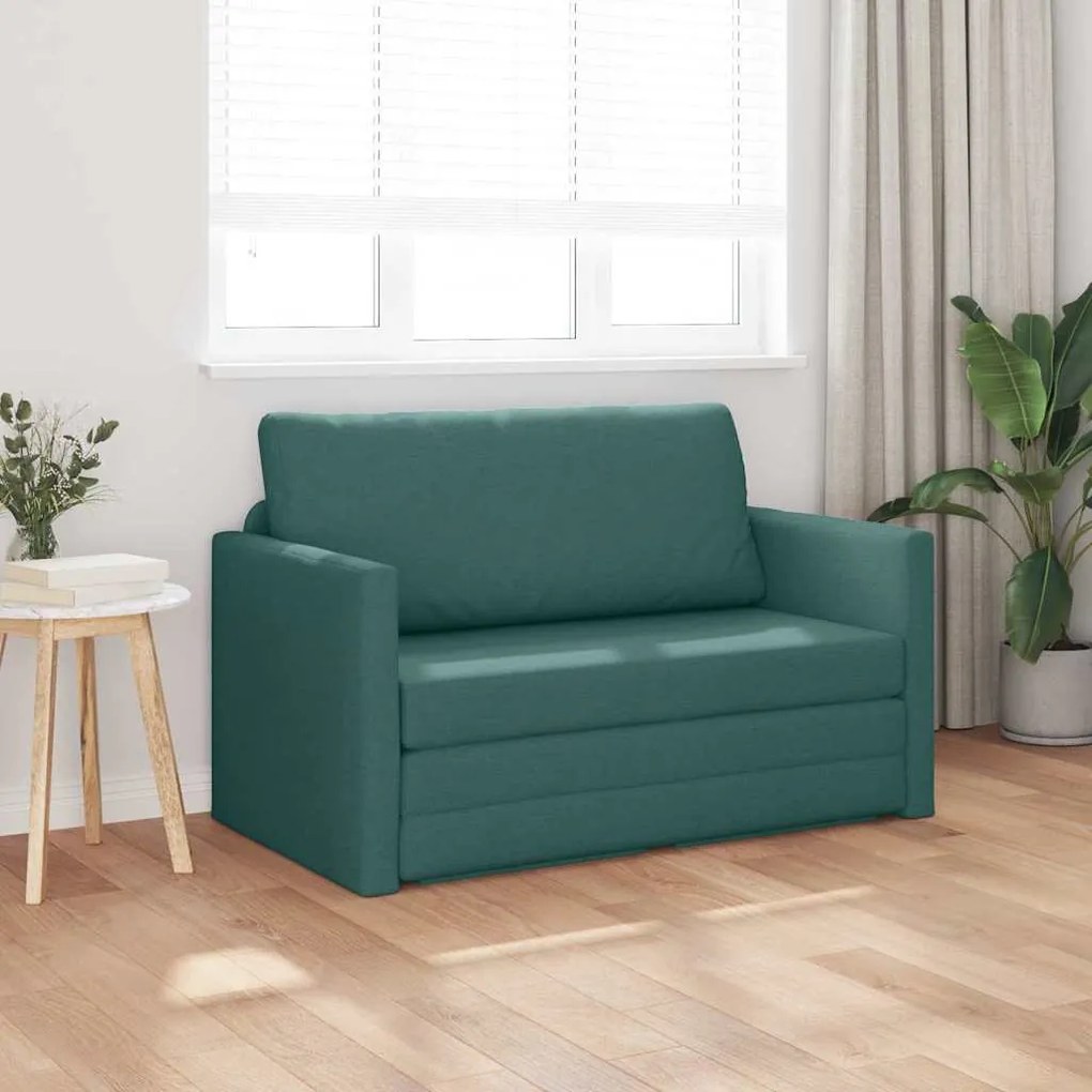 vidaXL Κρεβάτι καναπές Σκούρο πράσινο 124 x 71 x 78 εκ ύφασμα