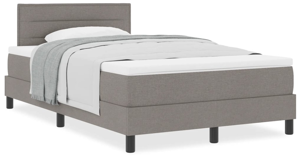 vidaXL Κρεβάτι με Βάση και Στρώμα Ταμπά 120x200 cm Ύφασμα