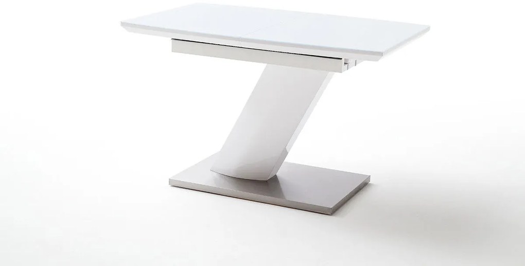 Τραπεζαρία Ανοιγόμενη Λευκή Λάκα 120(160)x80x76
