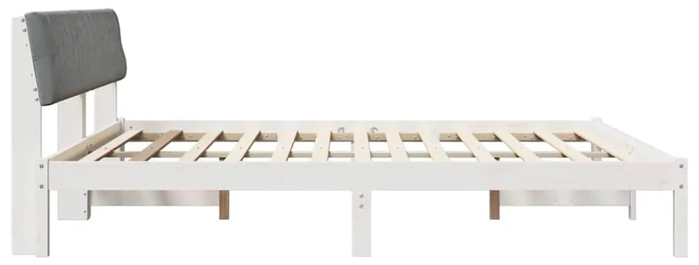 vidaXL Σκελετός Κρεβατιού Λευκό και ανοιχτό γκρι 200 x 200 cm