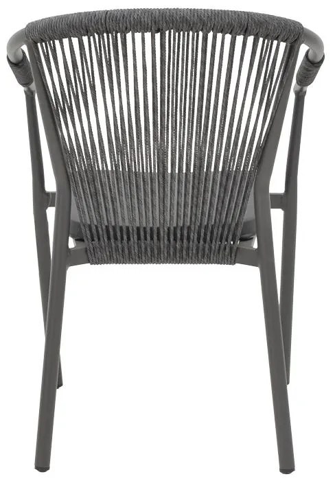 Καρέκλα - Πολυθρόνα αλουμινίου Convince στοιβαζόμενη ανθρακί σκελετός-textilene-rattan 56x63x82 εκ. 57x63x82 εκ.