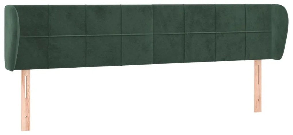 Κεφαλάρι με Πτερύγια Σκούρο Πράσινο 183x23x78/88 εκ. Βελούδινο 3117207