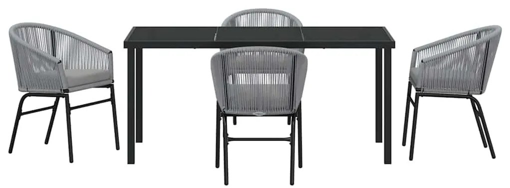 vidaXL Σέτ φαγητού για κήπο 5 pcs Ανθρακί Χάλυβας με επίστρωση πούδρας