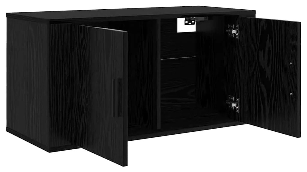 vidaXL Σετ Βαθμιδωτών Ντουλαπιών Τηλεόρασης Επιτοίχιο 3 pcs Μαύρη Οξυά