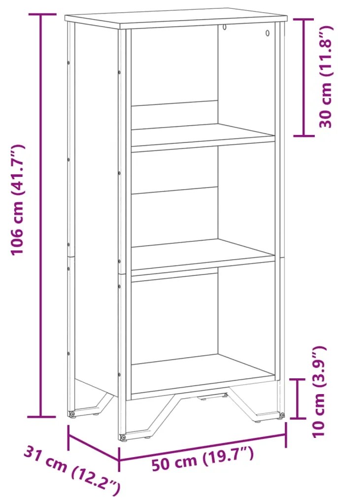 ΒΙΒΛΙΟΘΗΚΗ SONOMA ΔΡΥΣ 50X31X106 ΕΚ. ΑΠΟ ΕΠΕΞΕΡΓΑΣΜΕΝΟ ΞΥΛΟ 848605