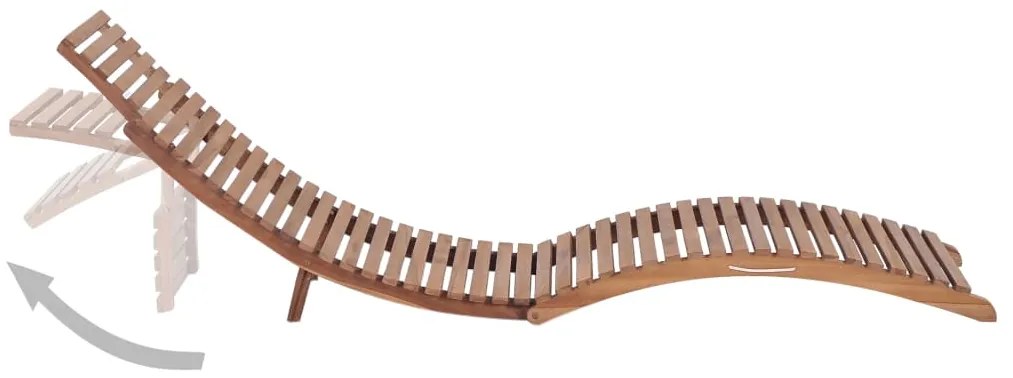 vidaXL Ξαπλώστρα Πτυσσόμενη από Μασίφ Ξύλο Teak