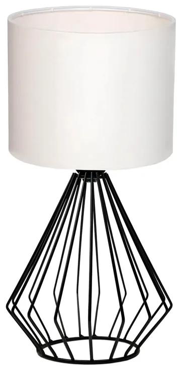 Φωτιστικό επιτραπέζιο Aldo Megapap E27 υφασμάτινο - μεταλλικό χρώμα λευκό - μαύρο Φ18x36εκ.