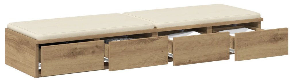 vidaXL Συρτάρια Κρεβατιού Artisan Oak 120x36,5x16,5 εκ Επεξεργασμένο Ξύλο