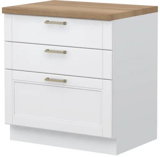 Επιδαπέδιο ντουλάπι Tahoma R-80-3F-Λευκό ματ - 80.00Χ60.00Χ88.00cm