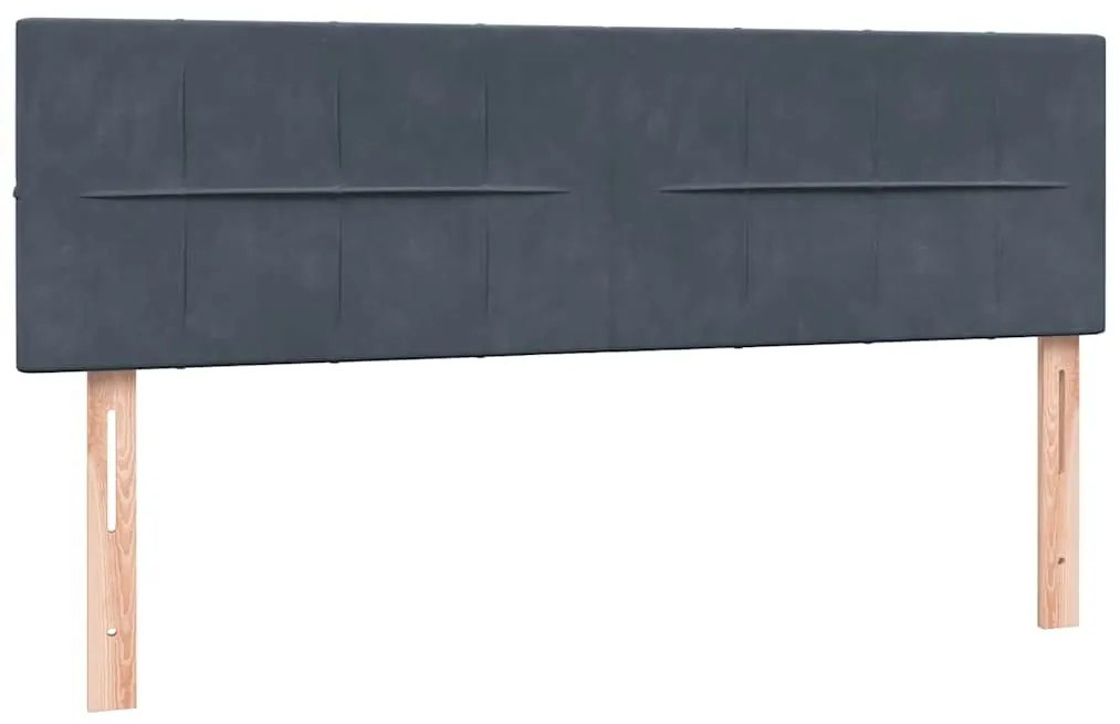 Box Spring Κρεβάτι με στρώμα Σκούρο γκρι 140x220 cm Βελούδινο - Γκρι