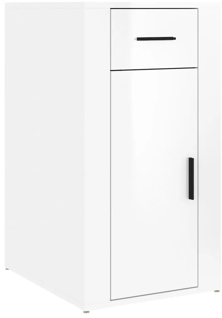 vidaXL Ντουλάπι Γραφείου Γυαλ. Λευκό 40x49x75 εκ. Επεξεργασμένο Ξύλο