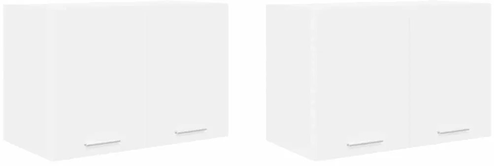 vidaXL Κρεμαστό ντουλάπι με αποθήκευση 2 pcs Λευκό 60 x 31 x 40 εκ