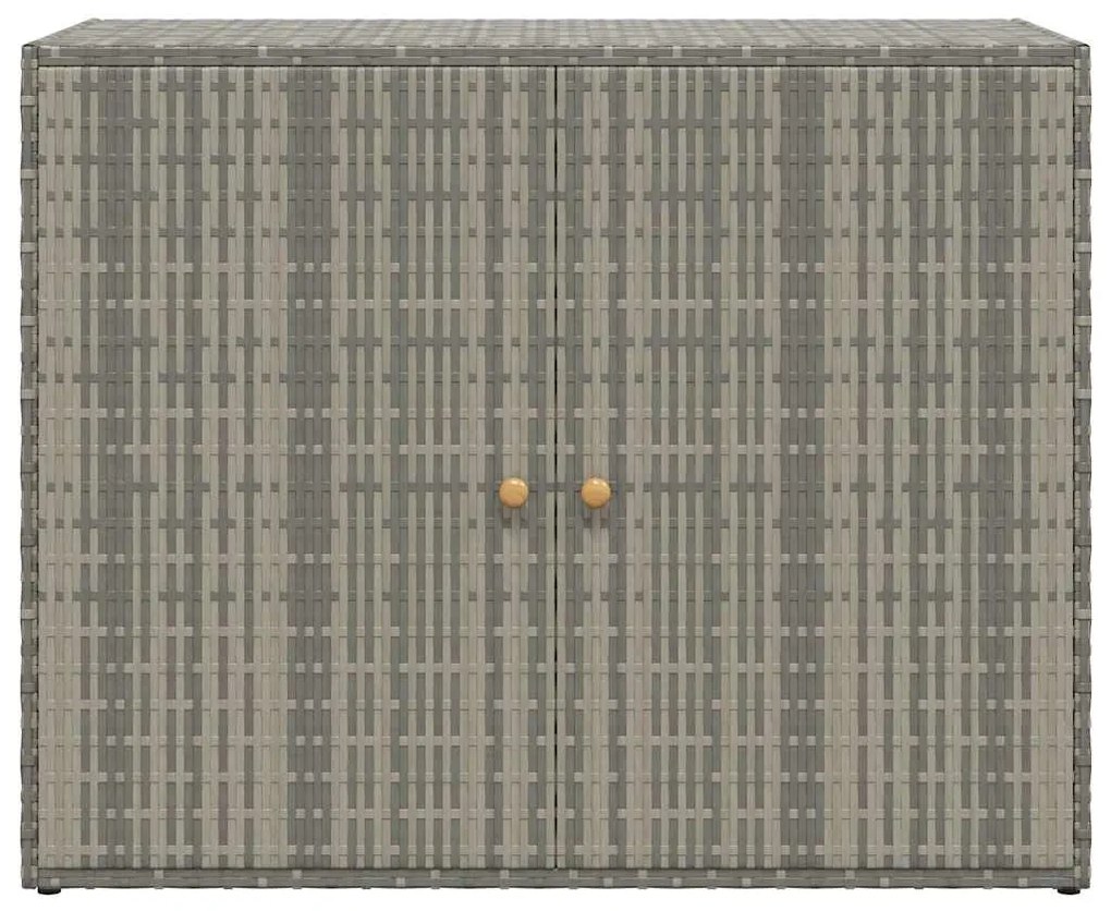 vidaXL Ντουλάπι Αποθήκευσης Κήπου Γκρι 100x55,5x80 εκ. Συνθετικό Ρατάν