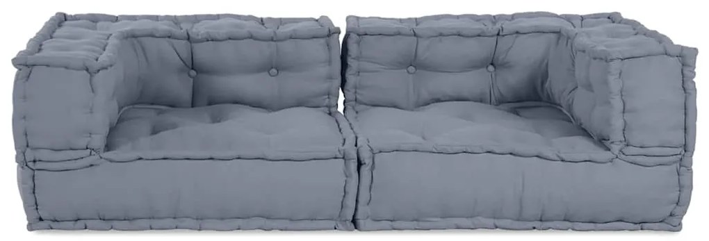 vidaXL Γκρι Modular Pouffe 140x70x36 Ύφασμα