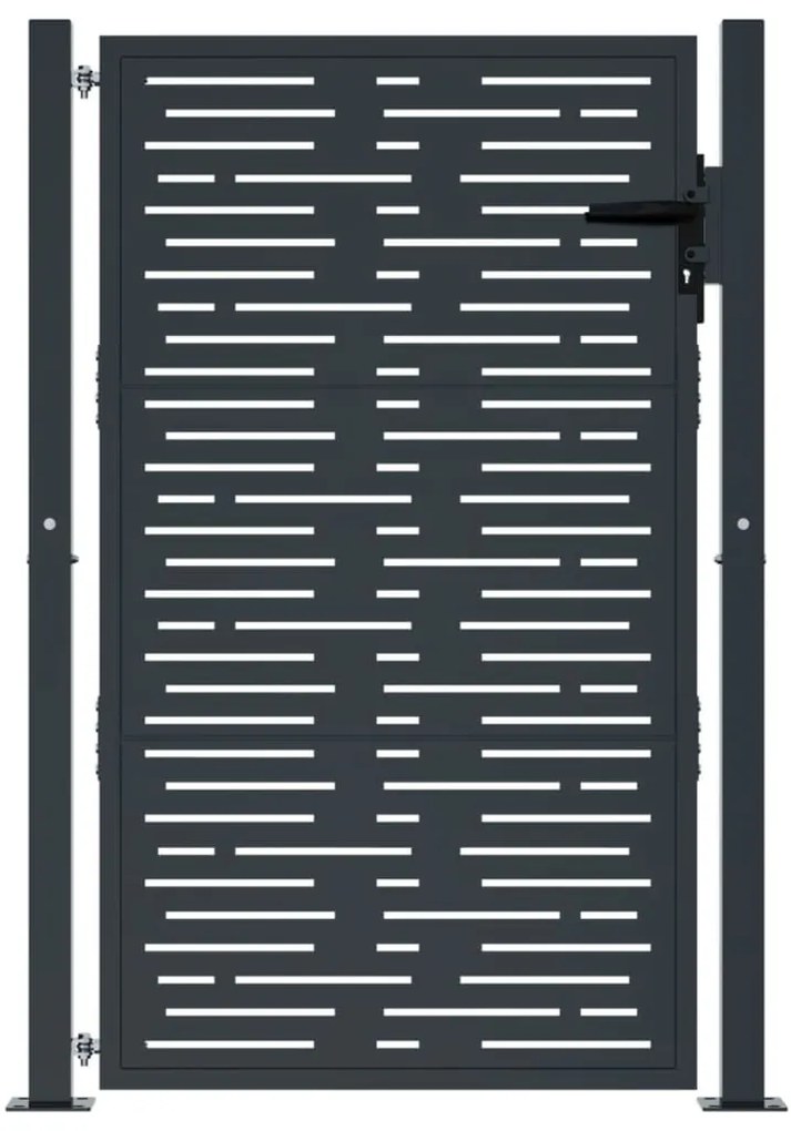 vidaXL Πόρτα Κήπου Ανθρακί 100x150 εκ. Ατσάλινο Τετράγωνο Σχέδιο