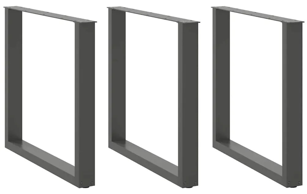 Πόδια Τραπεζαρίας σε Σχήμα U 3 τεμ. Ανθρακί 90x(72-73) εκ. Ατσάλι